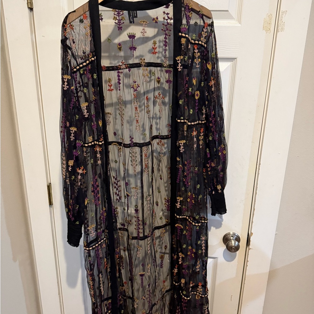 Floral Sheer Long Kimono